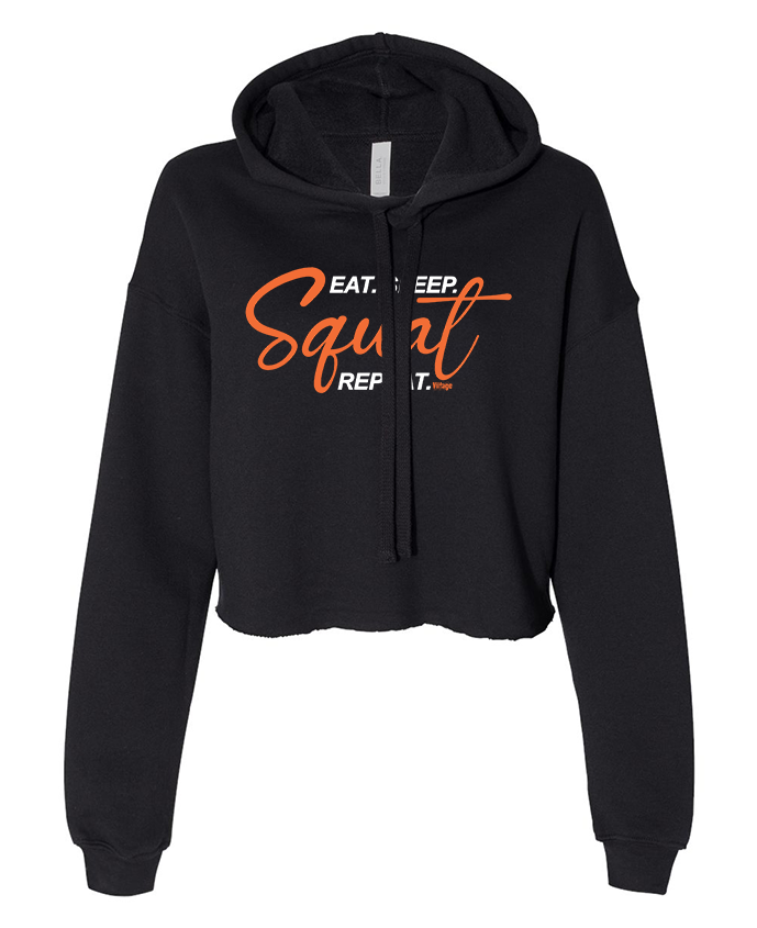 Squat - Ladies Cropped Hoodie