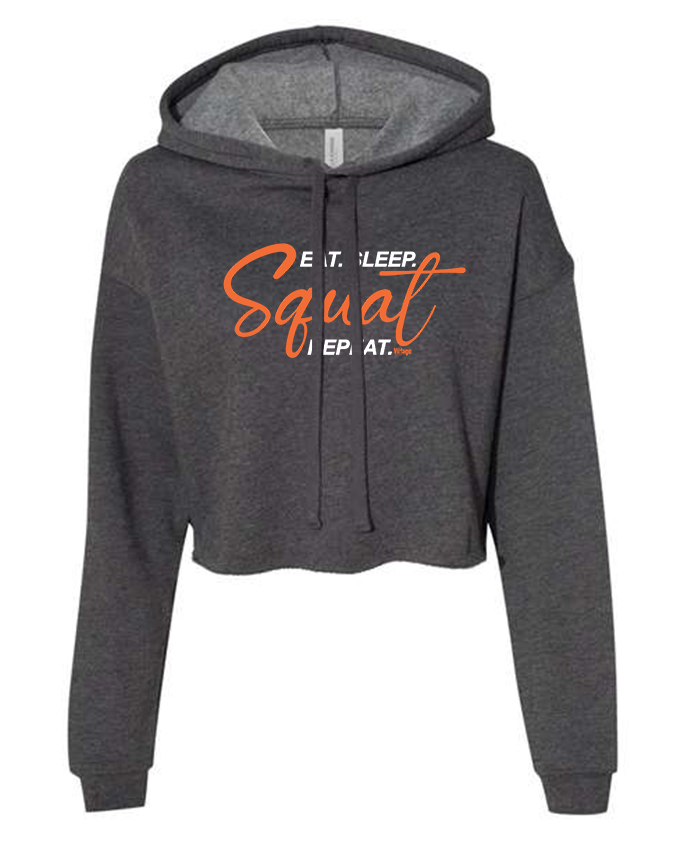 Squat - Ladies Cropped Hoodie