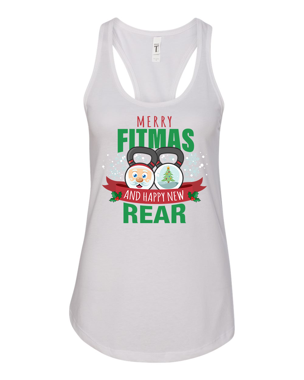 Merry Fitmas Ladies Racerback Tank
